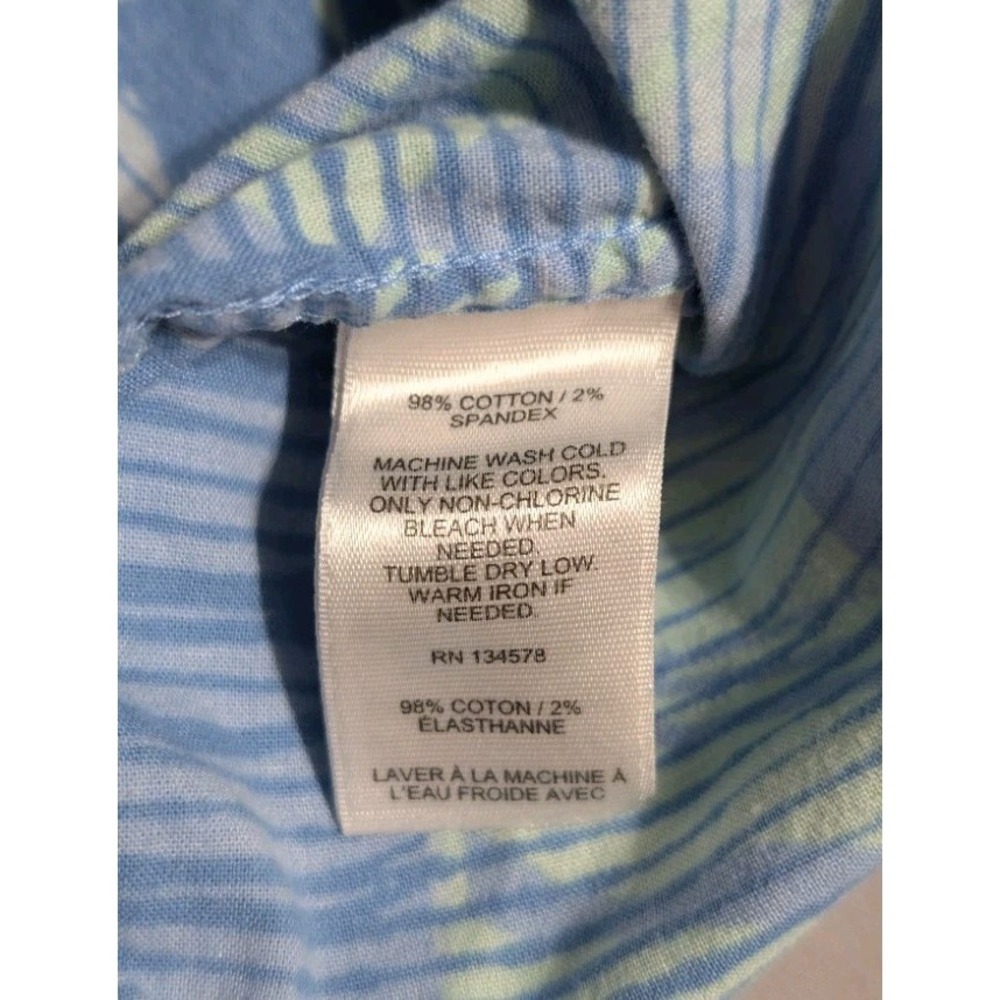 Vineyard Vines Mens Large Tropical Palm Leaf Short Sleeve Button Down Shirt Blue - Picture 7 of 7